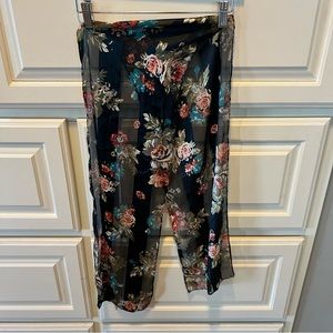 Floral Black & Sheer Scarf